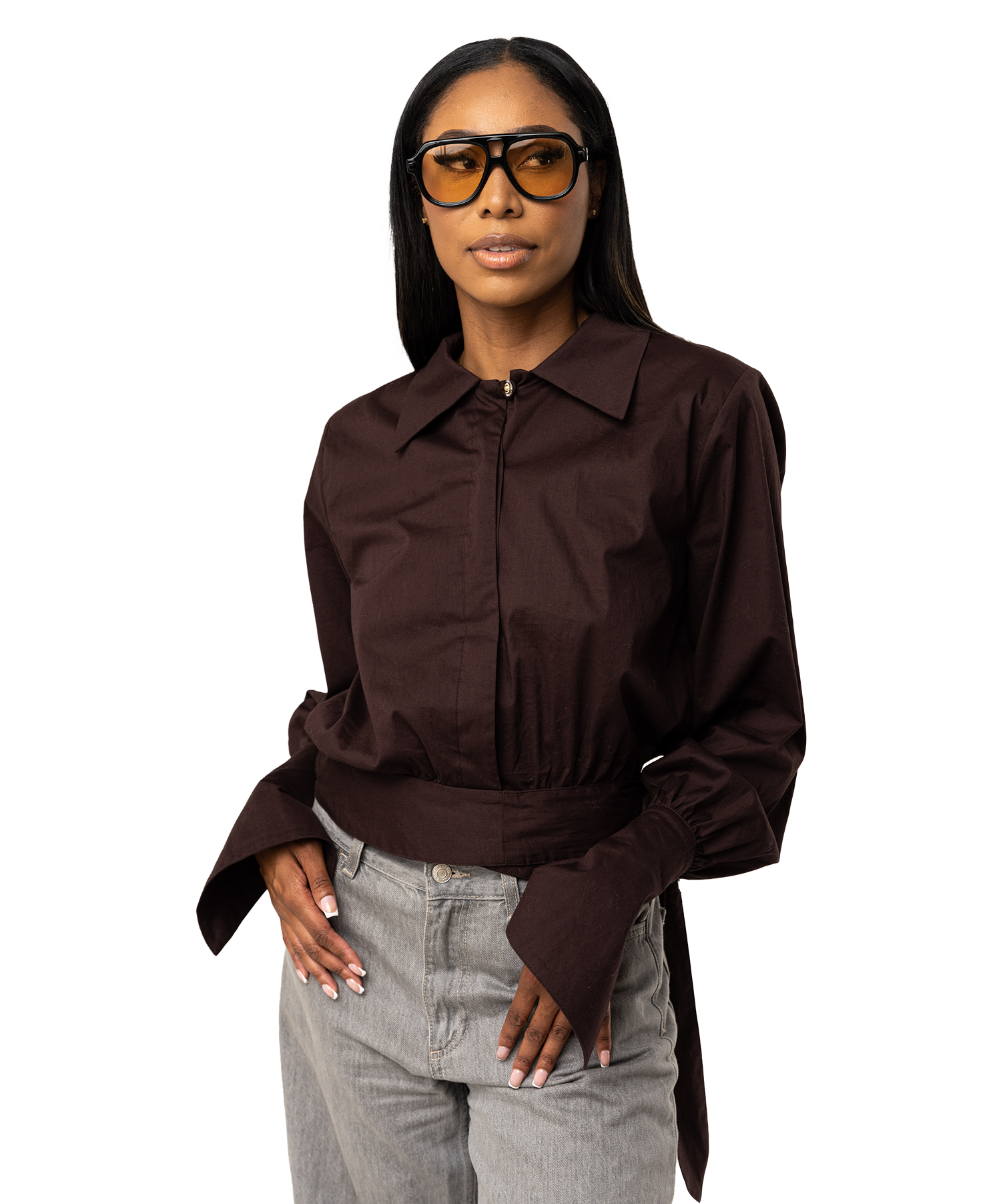 Saline Chocalate Blouse