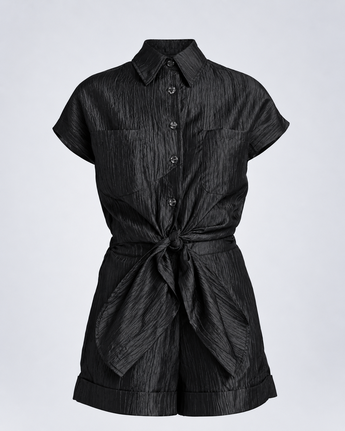 Tie Front Playsuit | Black